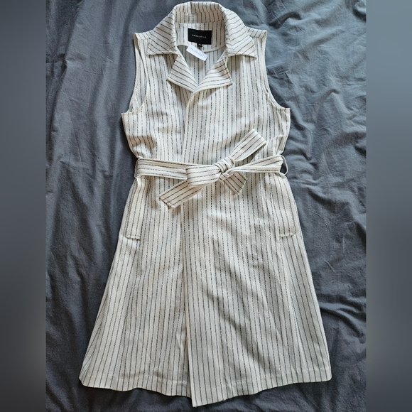 New* sz M Banana Republic long vest wrap dress Linen Blend NWT sz M medium - Picture 3 of 11